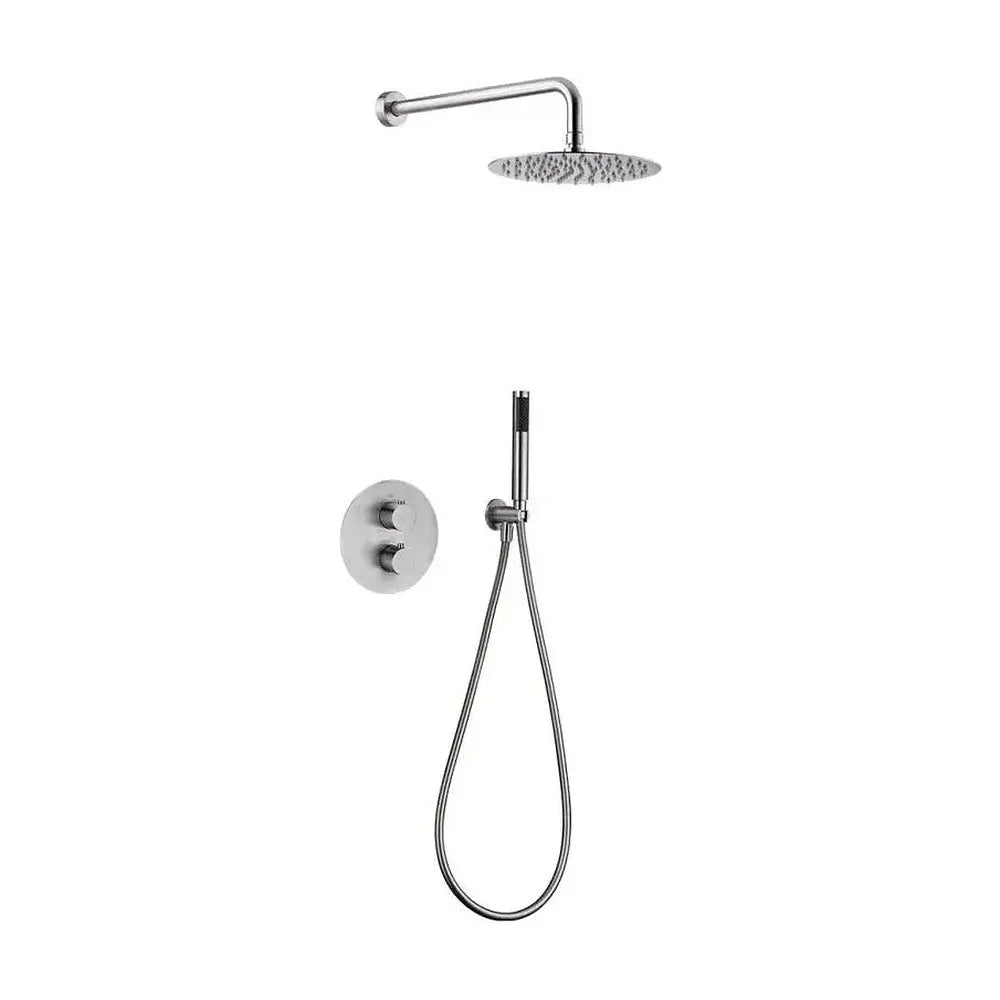 Conjunto de ducha termostática empotrada de acero inoxidable serie Moscú de IMEX