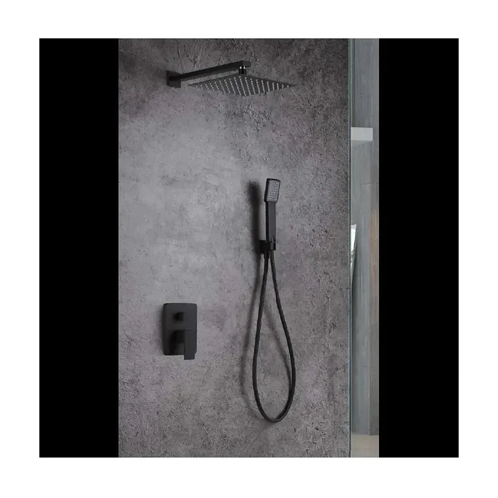 Conjunto de ducha empotrado IMEX serie Dublín en negro mate