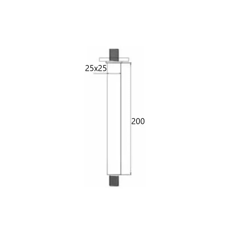 Brazo de ducha para techo con forma cuadrada elaborado en latón de 20 cm CUÉ de Aquore 2