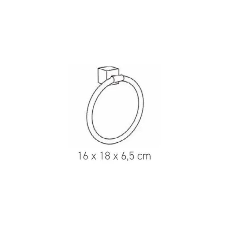 Anilla circular para baño elaborada con acero de 16x18 cm y acabado satinado CURVE de Aquore 2