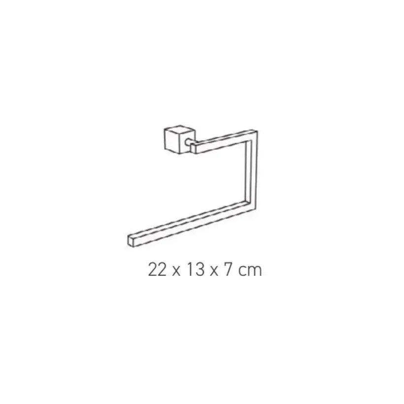 Anilla para baño fabricada con latón de 22x7 cm con acabado color cromado KING de Aquore 2