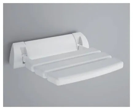 Asiento de ducha de aluminio con acabado cromado Lotus de Kassandra