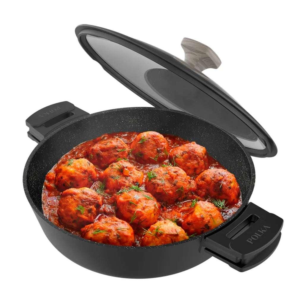 Olla Baja Antiadherente 28 cm de Aluminio Fundido para Todo Tipo de Cocinas de Cecotec 2