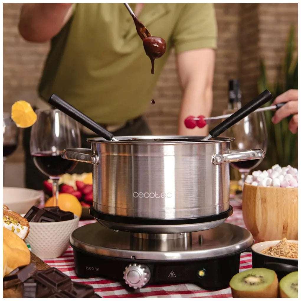 Fondue Eléctrica 1500W: Disfruta Queso, Chocolate y Aceite con Elegancia de Cecotec 4