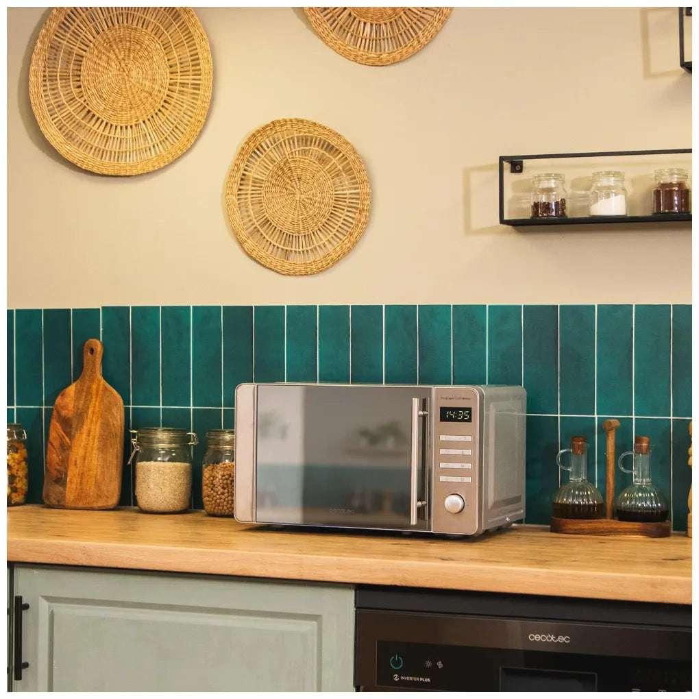 Microondas Flatbed 20L con Grill y Diseño Espejo: Eficiencia y Estilo Moderno de Cecotec 3