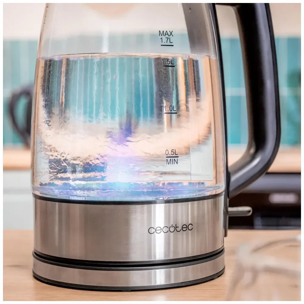 Hervidor de Agua Rápido y Seguro de 1,7L con Vidrio de Borosilicato y Luz LED de Cecotec 5