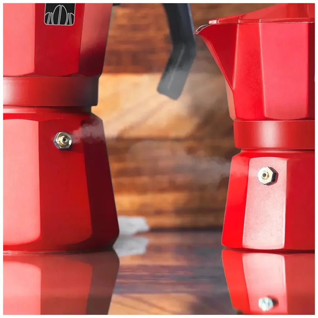 Cafetera Italiana Roja de Aluminio para 9 Tazas, Compatible con Todas las Cocinas de Cecotec 8