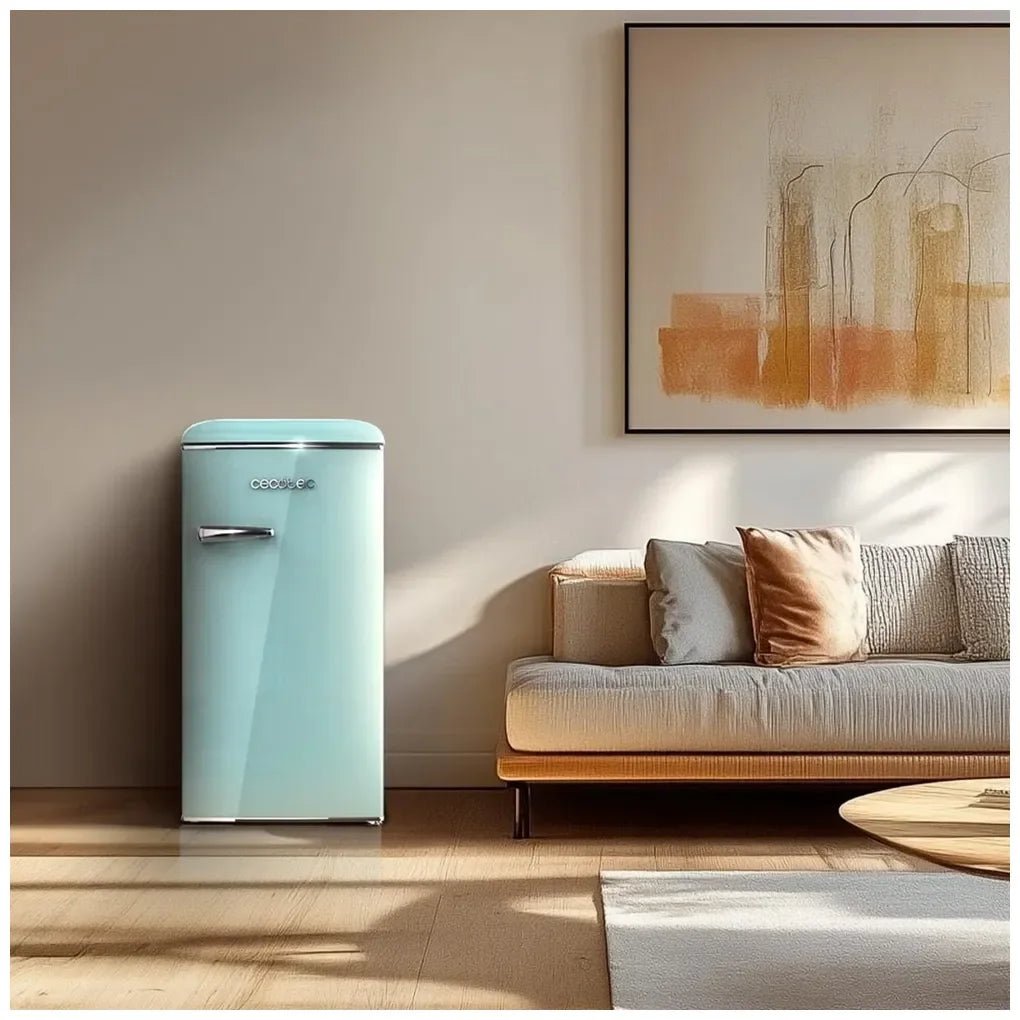 Mini Frigorífico Retro azul 95L con Icebox y diseño vintage eficiente de Cecotec 7