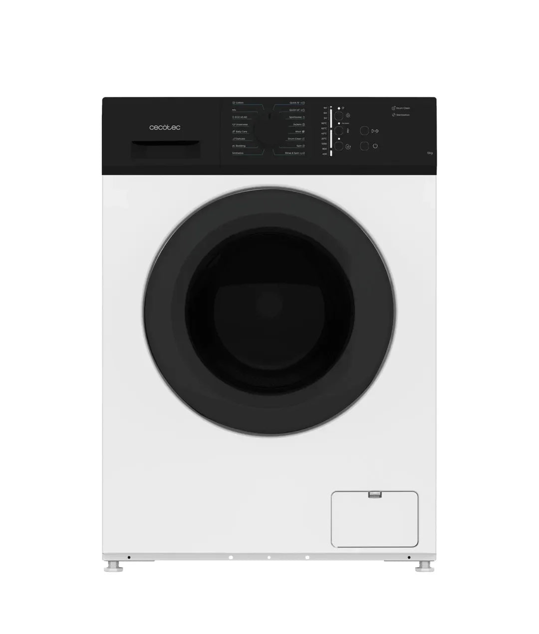 Lavadora 6kg Clase E con 16 Programas, Drum Clean y Seguridad KidLock de Cecotec