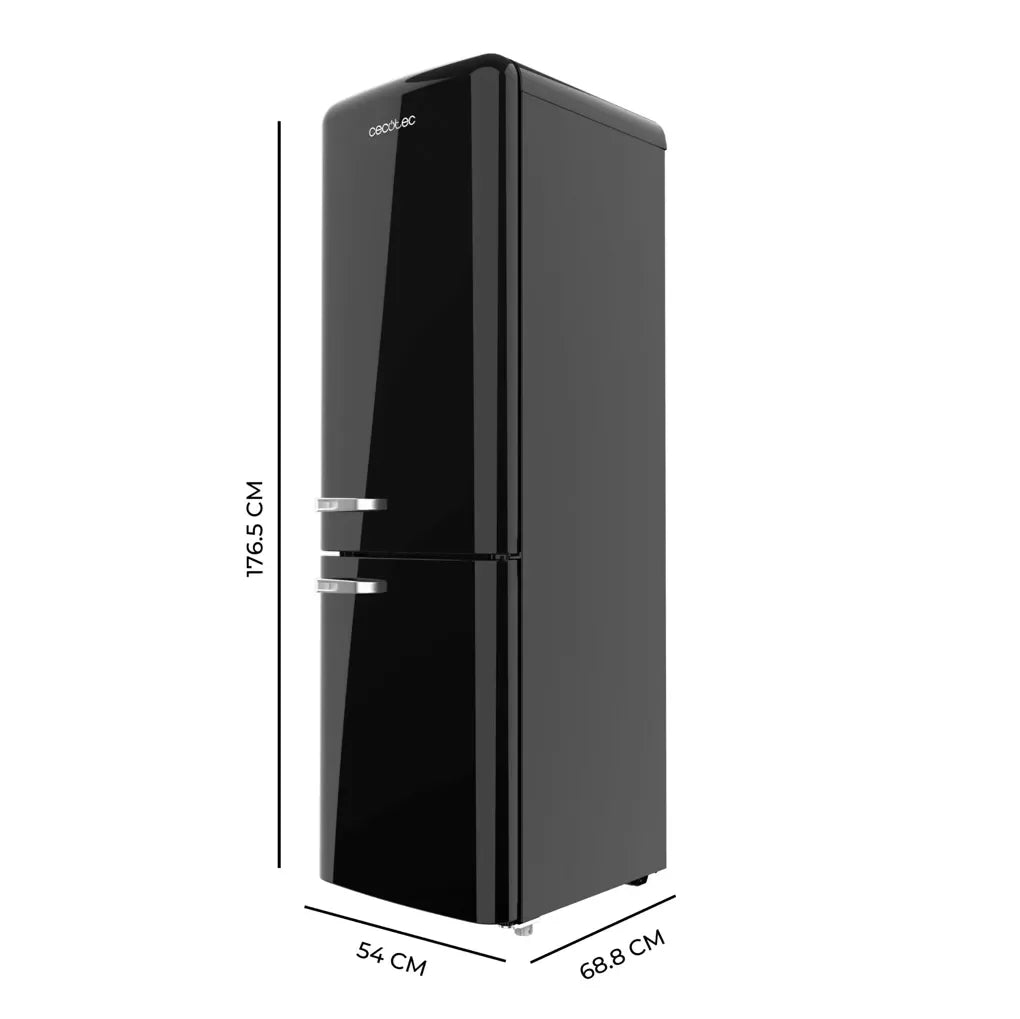 Frigorífico Combi Retro Negro 231L con No Frost y Multi Air Flow Eficiente de Cecotec 2