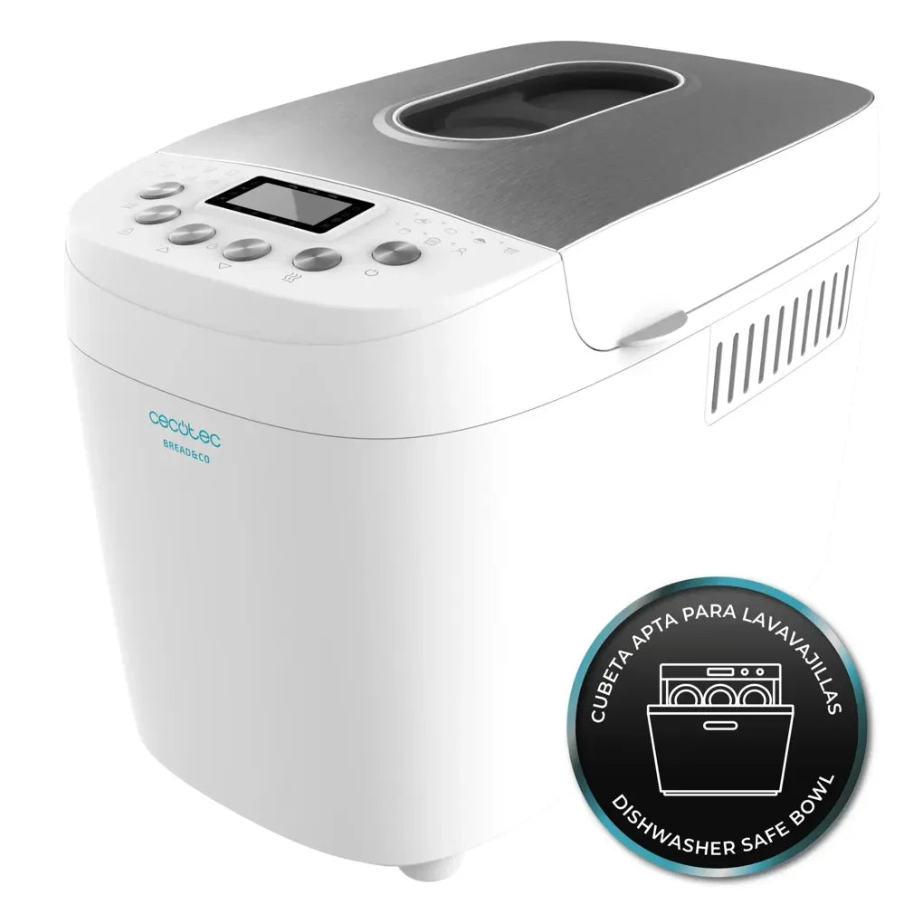 Panificadora Bread&Co 1500 PerfectCook: 15 Programas, 1.5Kg, Fácil Limpieza de Cecotec 9