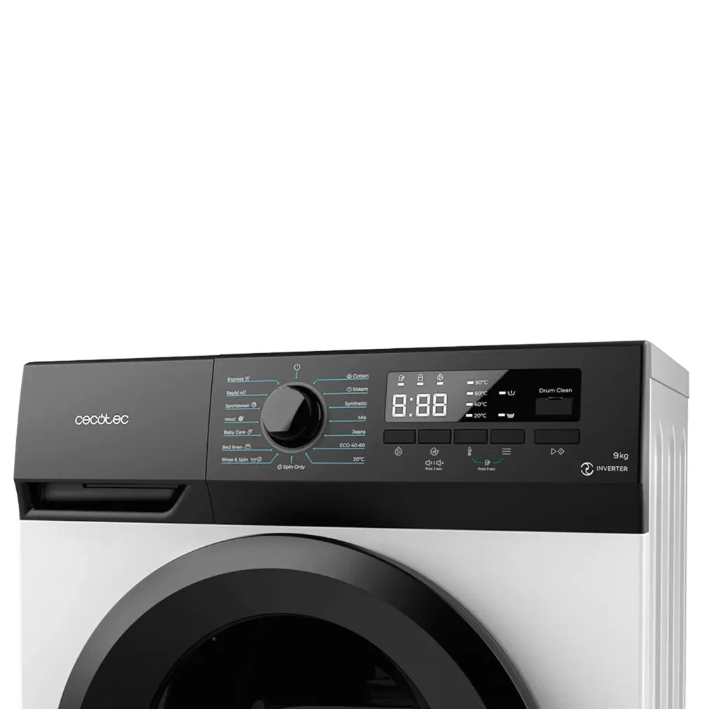 Lavadora 9kg Inverter Maxx A: Eficiencia, Silencio y Vapor para Ropa Impecable de Cecotec 5