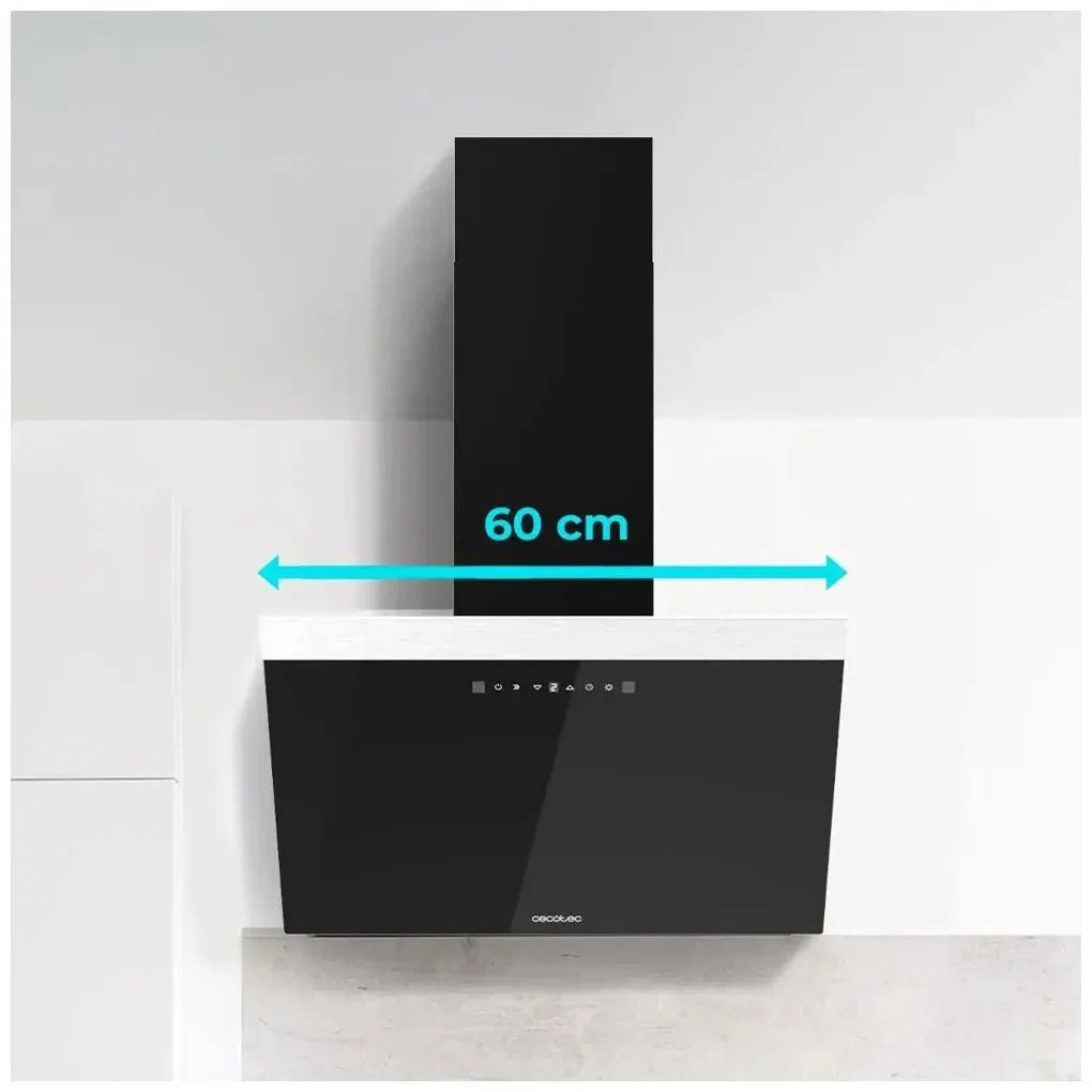 Campana Extractora 60cm Vidrio Negro, Succión 650m3/h, Control Táctil y LED de Cecotec 6