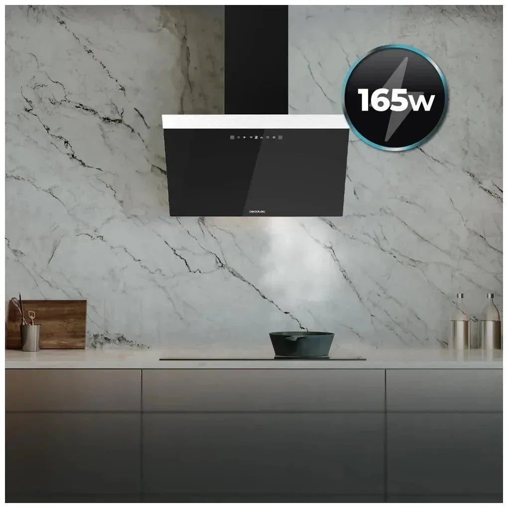 Campana Extractora 60cm Vidrio Negro, Succión 650m3/h, Control Táctil y LED de Cecotec 9