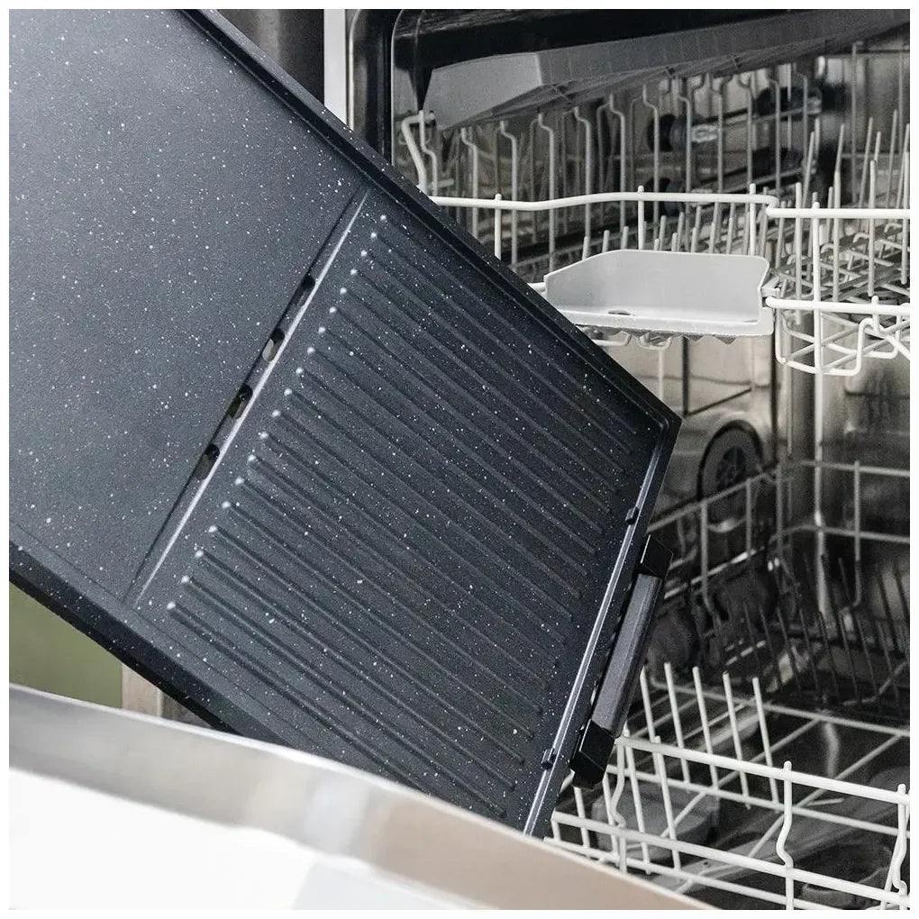 Barbacoa Eléctrica 3000W inoxidable con superficie antiadherente y Termostato de Cecotec 8
