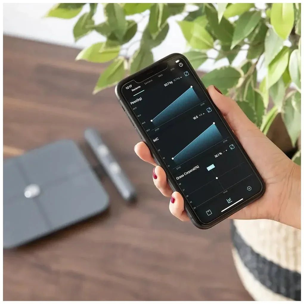 Báscula Inteligente extraplana con Bioimpedancia y Bluetooth en color Dark Grey de Cecotec 5