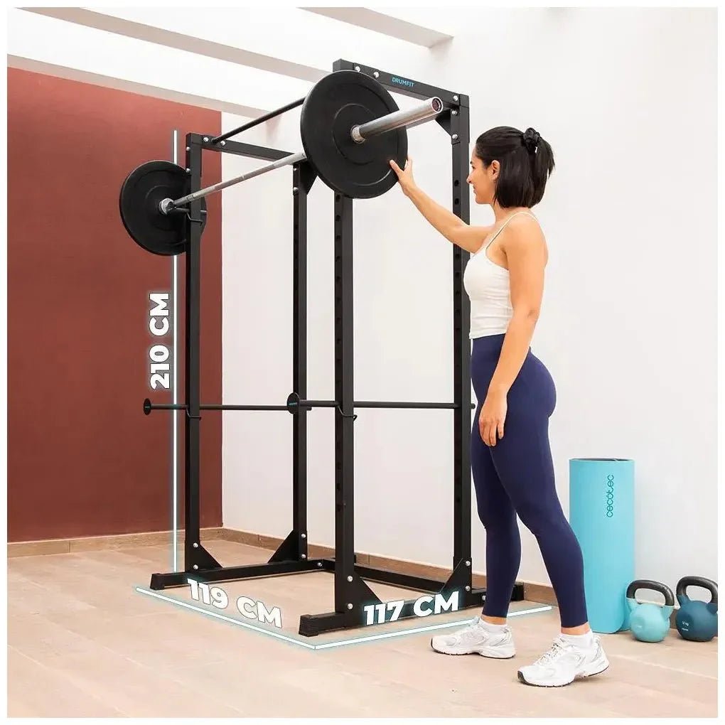 Jaula de Musculación DrumFit PowerRack 1000 entrenamiento seguro y versátil de Cecotec 9