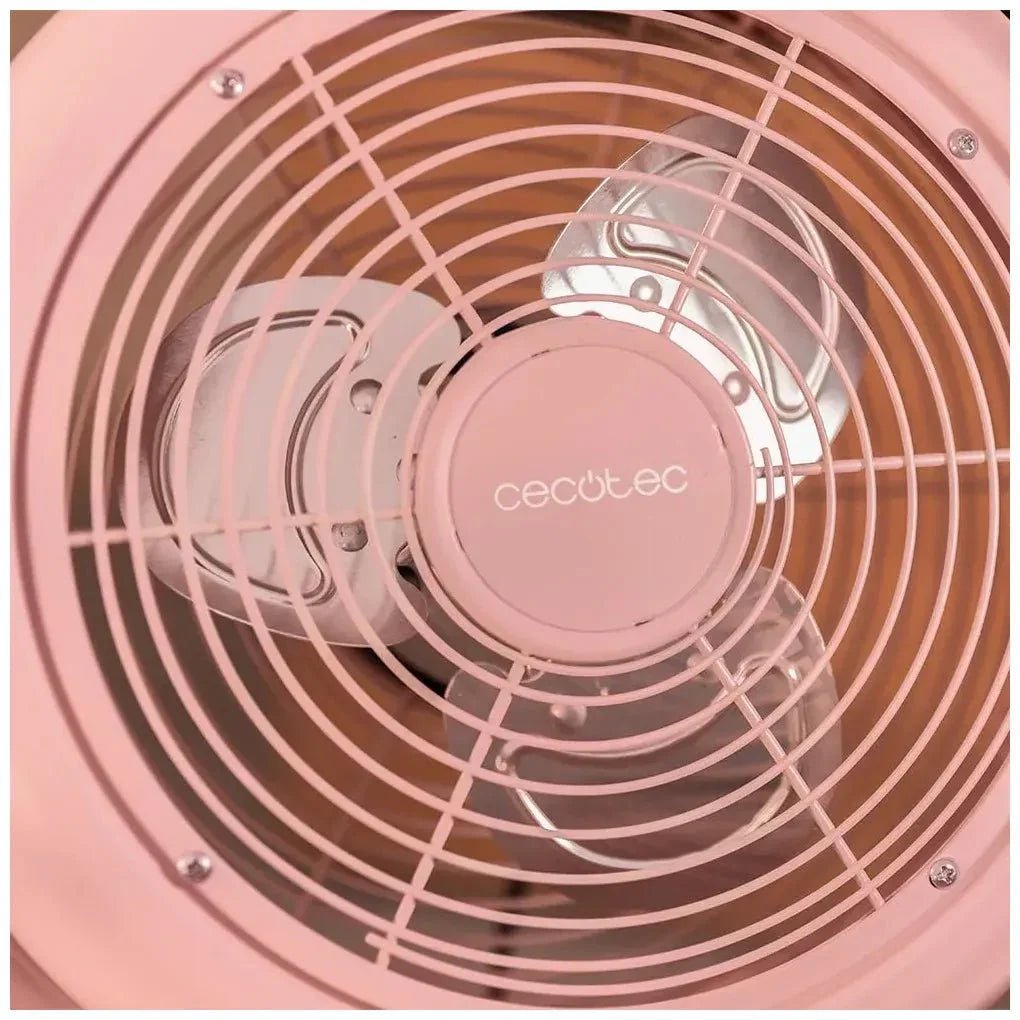 Ventilador de Pie Retro Rosa 25W con Inclinación Ajustable y Seguridad Mejorada de Cecotec 4