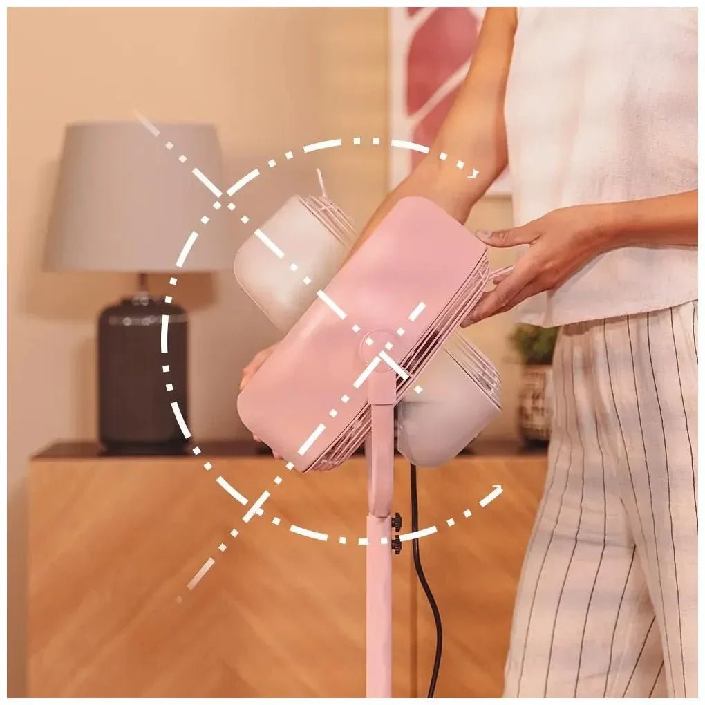 Ventilador de Pie Retro Rosa 25W con Inclinación Ajustable y Seguridad Mejorada de Cecotec 5