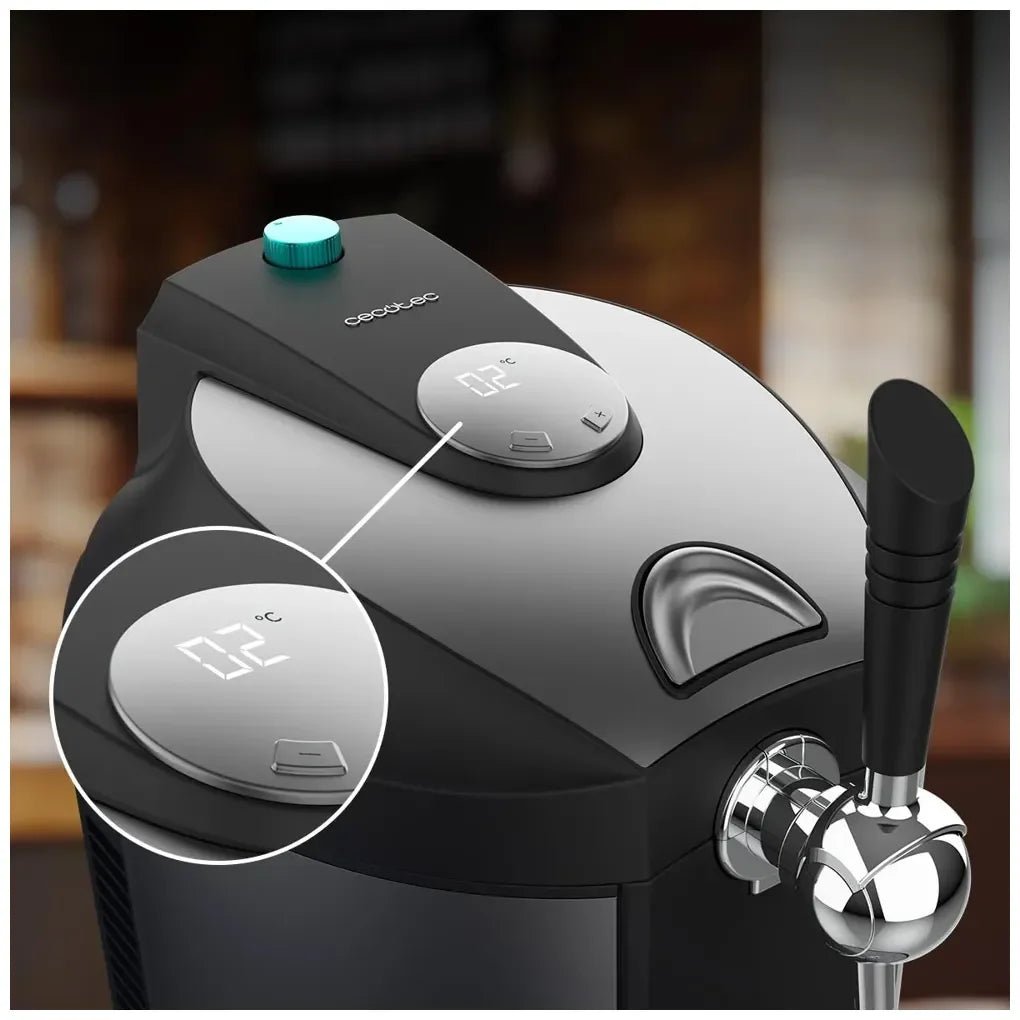 Dispensador de Cerveza Inoxidable con Enfriamiento Rápido y Ajuste de Temperatura de Cecotec 9