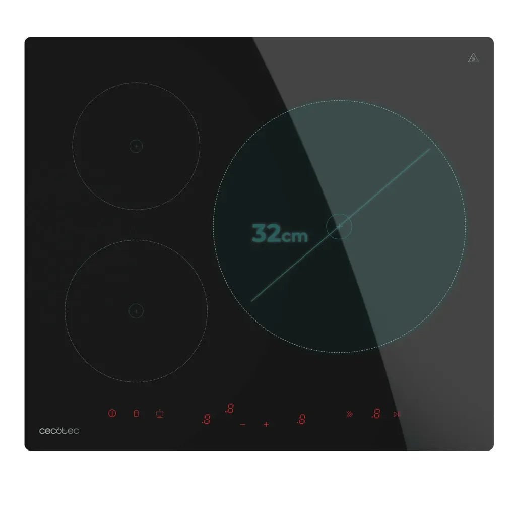 Placa de Inducción Moderna: 3 Zonas, 7400W, Control Táctil y Seguridad Infantil de Cecotec 5