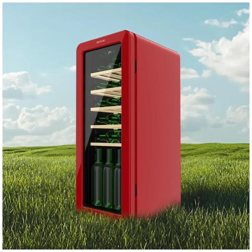 Vinoteca Retro Roja para 24 Botellas con Control de Temperatura y NoFrost de Cecotec 8