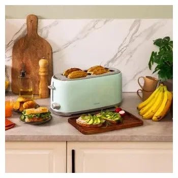 Tostadora retro con 2 ranuras anchas largas y con capacidad para 4 tostadas toast&taste 1600 retro double de Cecotec 6