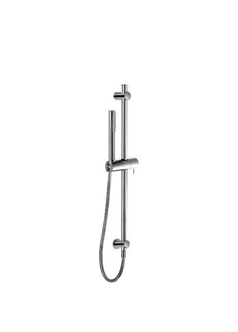 Columna de ducha con barra deslizante y toma a pared de estilo moderno latón con acabado cromado TRES 0