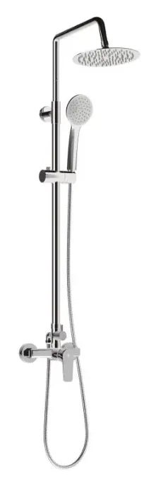 Columna de ducha extensible en latón con acabado cromado y grifería monomando Sinua Källa 0