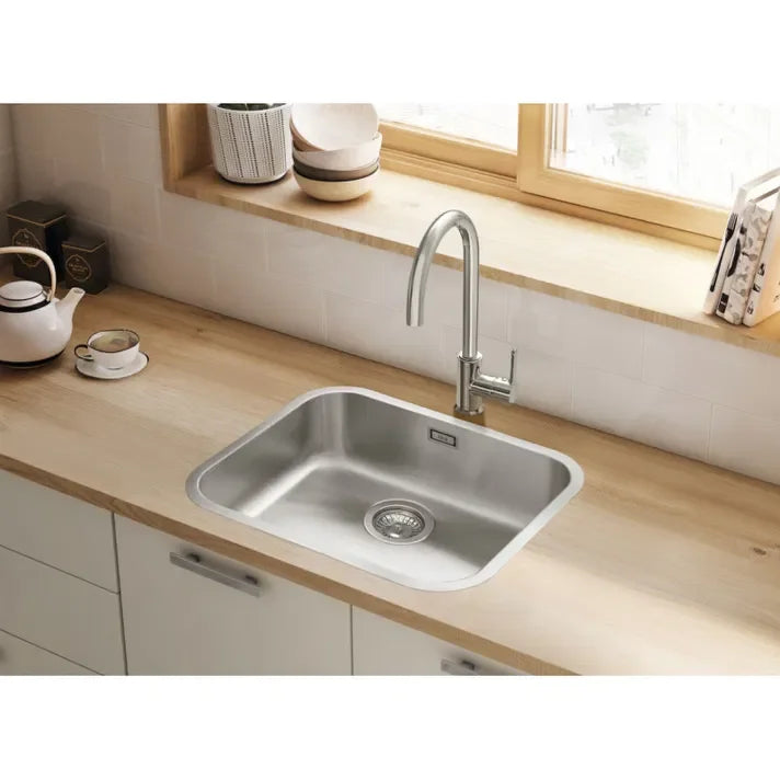 Fregadero para sobre encimera de acero inoxidable con un acabado en color cromo Porto Roca - Vista 2