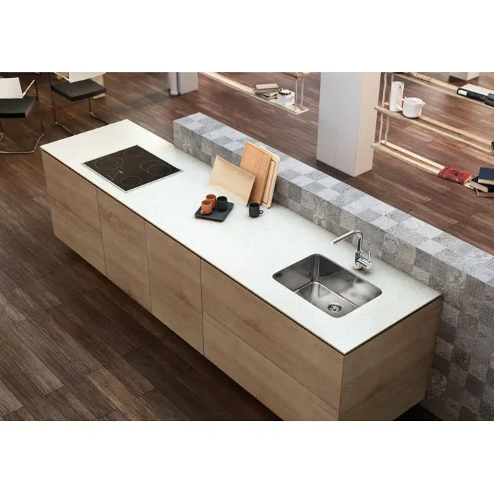 Fregadero de acero inoxidable con diseño rectangular de 61 cm en acabado cromo Berlín Roca - Vista 2