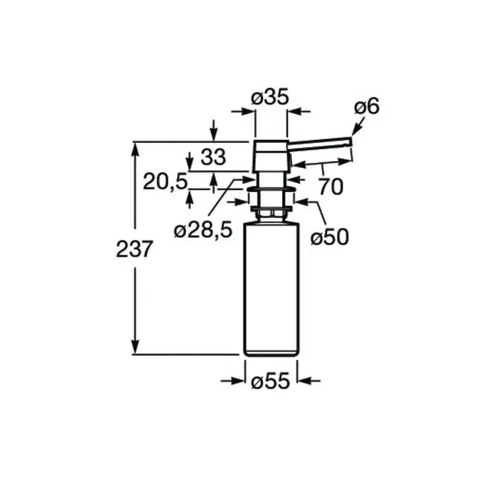 Fregadero de acero inoxidable con diseño rectangular de 61 cm en acabado cromo Berlín Roca - Vista 5