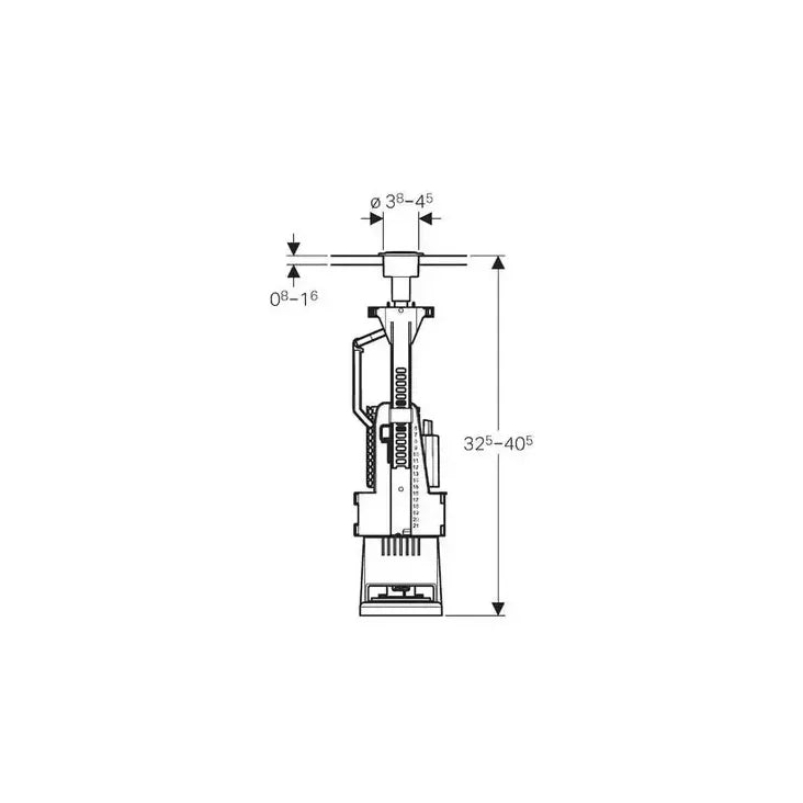 Geberit 240 válvula de descarga de doble volumen para cisterna cerámica con altura ajustable de Geberit 2