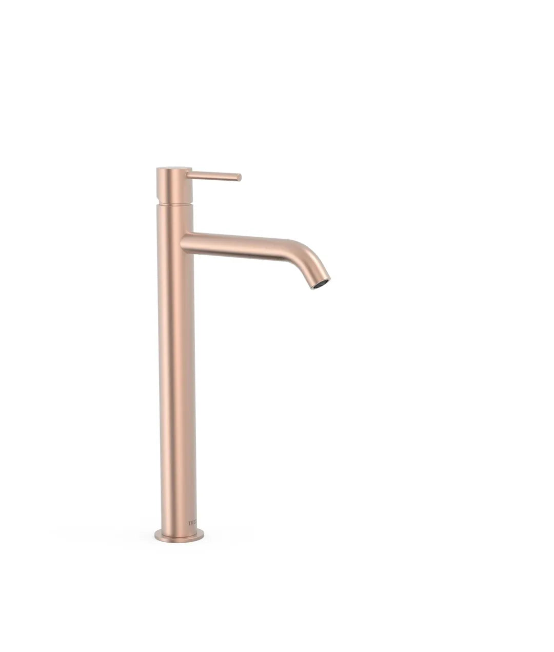 Grifo de repisa para lavabo con monomando alto y acabado oro rosa mate Study Tres 0