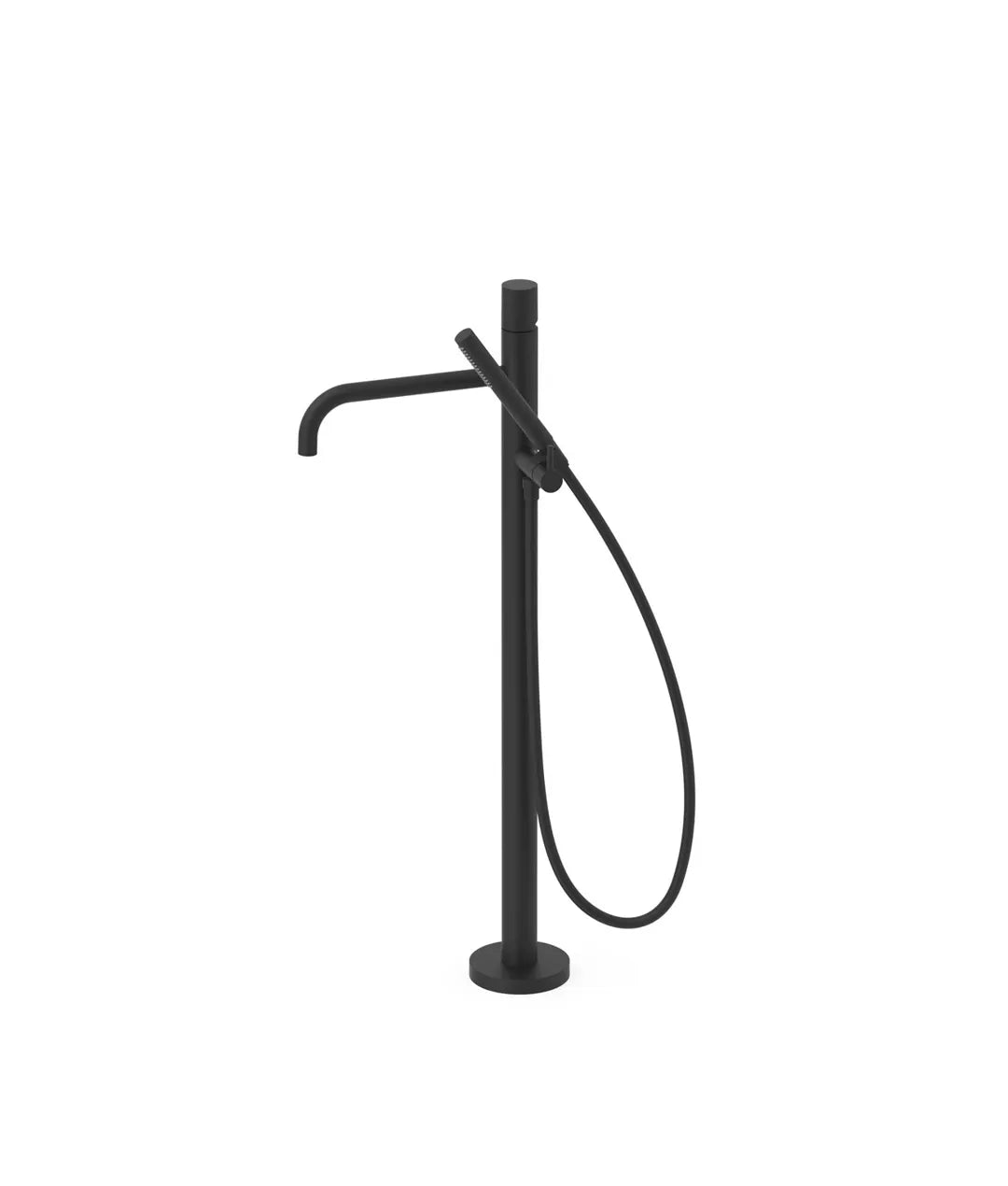 Grifo monomando de pie para bañera y ducha acabado negro mate con teleducha STUDY EXCLUSIVE TRES 0