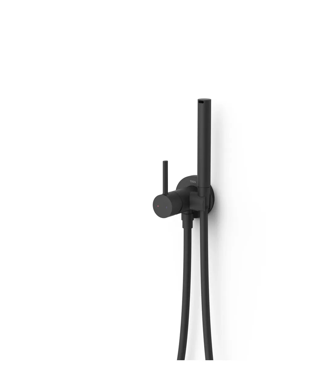 Grifo monomando empotrado con ducha de inodoro en negro mate Study Tres 0