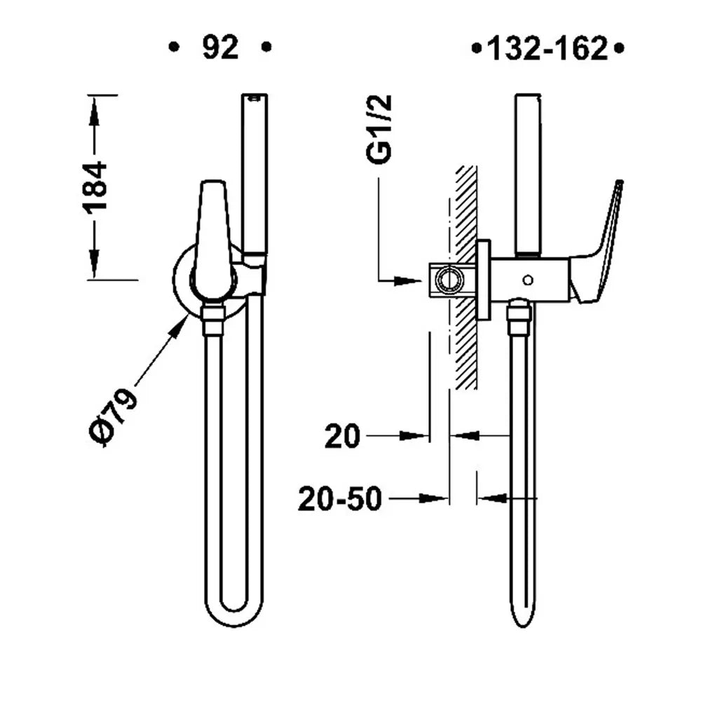 Grifo monomando empotrado con ducha para inodoro acabado oro rosa mate Fuji Tres 2