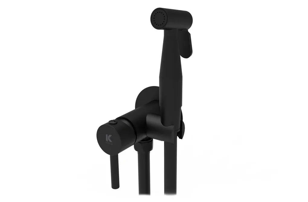Grifo para bidé con flexo reforzado y llave WC ergos compacto acabado negro mate Higiénica Källa 0