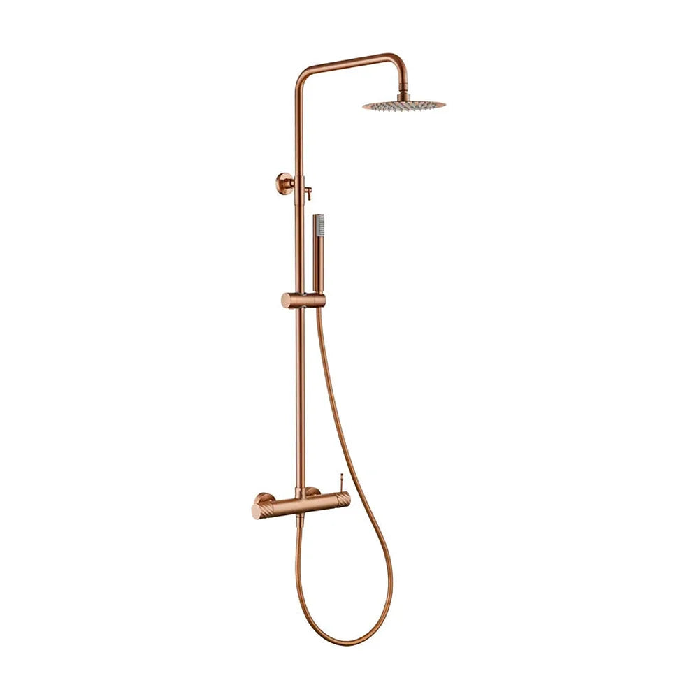 Conjunto ducha monomando Bless oro rosa cepillado Imex Imex