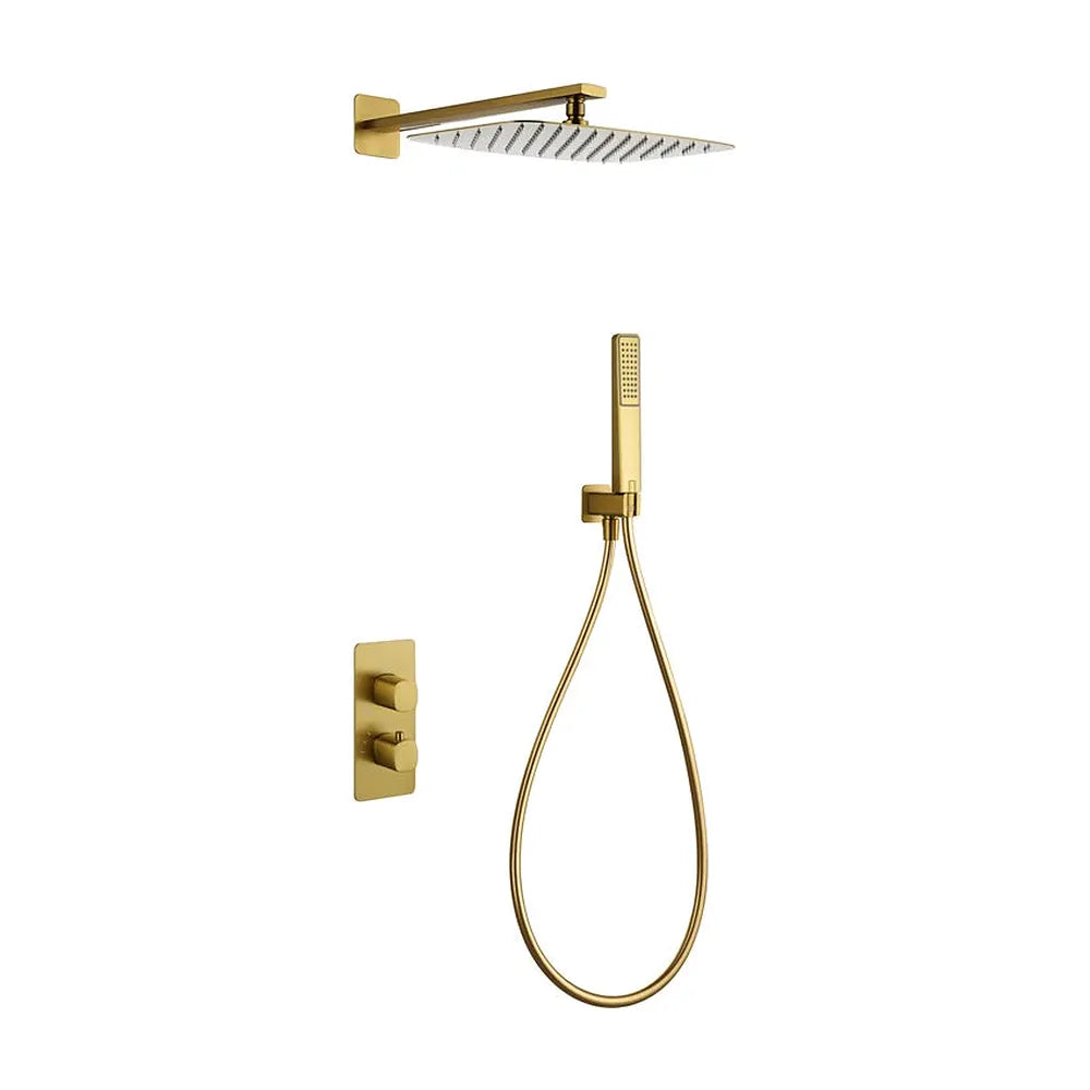Conjunto ducha termostático empotrado Toscana oro cepillado Imex Imex
