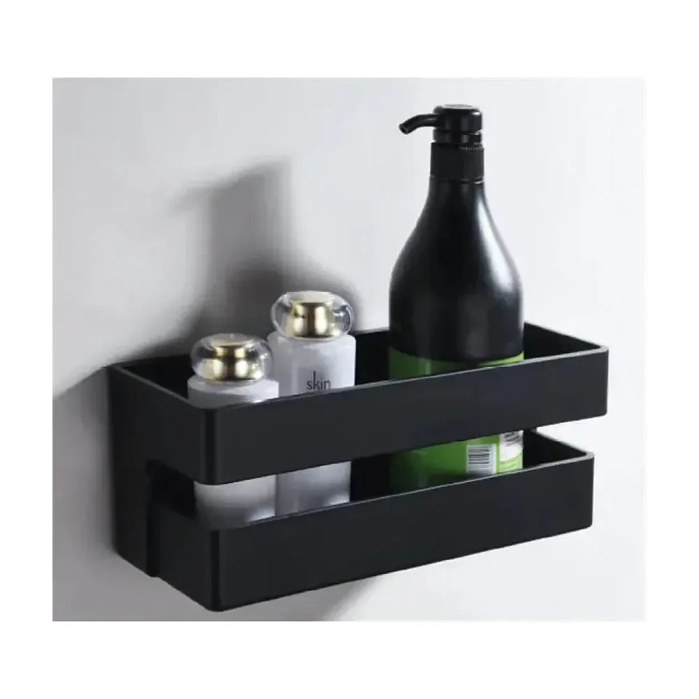 Estante rectangular para baño diseño moderno fabricado en pvc de color negro de Imex Imex