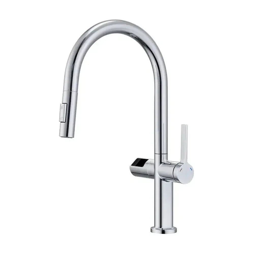 Grifo de cocina monomando extraíble con sensor de movimiento y panel digital de acabado cromado Turin de Imex Imex
