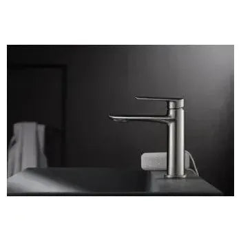 Vista principal de Grifo monomando para lavabo con un cartucho cerámico en color níquel cepillado Ural de Imex