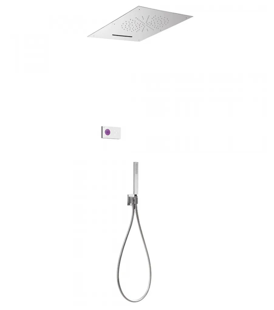 Kit de ducha termostático y electrónico para empotrar de latón cromado Shower Technology TRES 0