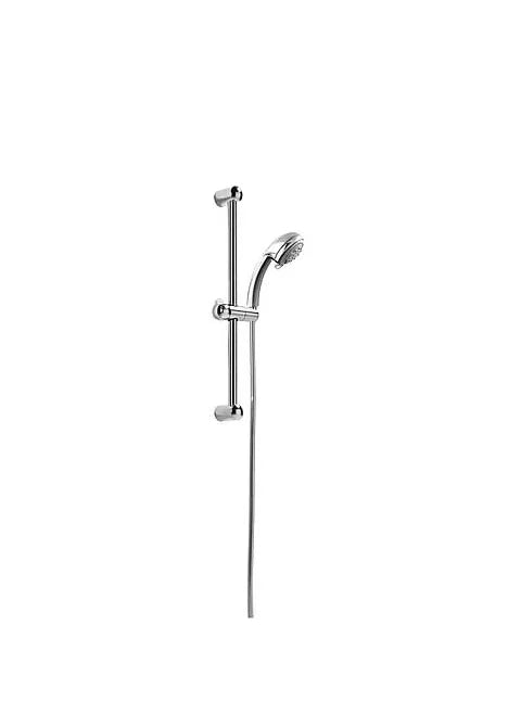 Kit ducha con barra deslizante y sistema de masaje fabricado en latón con acabado cromado Plus Basic TRES 0