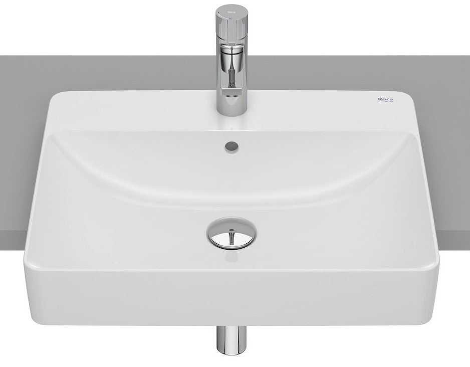 Lavabo de Fineceramic para Semiempotrar Inspira Square 55 cm Blanco Roca - Vista 1