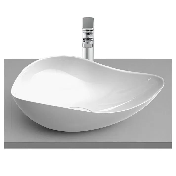 Lavabo sobre encimera de FineCeramic® con un diseño ovalado en acabado color blanco Ohtake Roca - Vista 1
