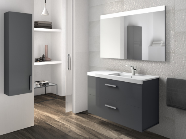 Conjunto de Baño con Lavabo a la Derecha de 110 cm Colección Prisma Blanco Brillo Roca - Vista 2