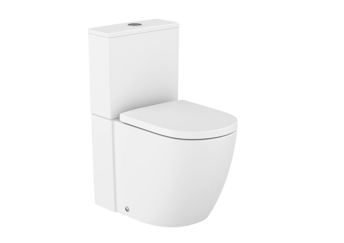 Inodoro Completo Roca Meridian Rimless Vortex con Tapa SoftClose — Pack Tanque Bajo - Blanco mate