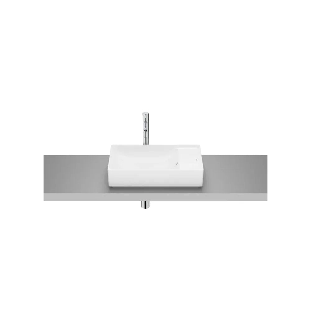 Lavabo Asimétrico de Sobre Encimera Fineceramic Ona 55x34x12cm Blanco Mate Roca - Vista 1